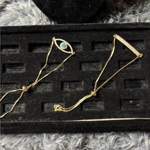 Eye Candy Gold and Blue Evil Eye Bracelet